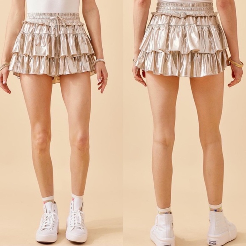 Day + Moon champagne metallic skort - new with tags!